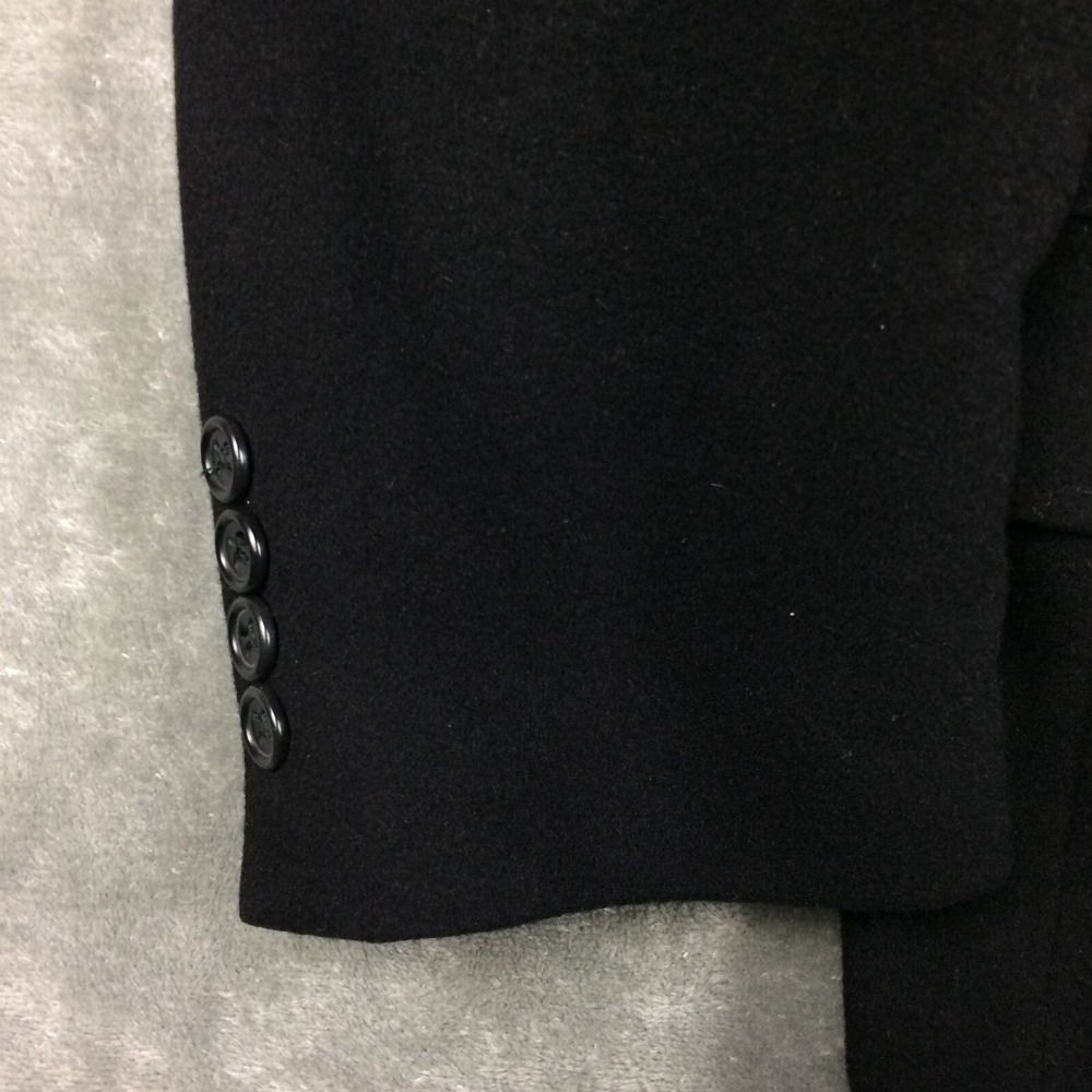 Sanford Bryant Mens Blazer Angora Wool Sport Coat Solid Black Three Button‎ 46R - Picture 4 of 15